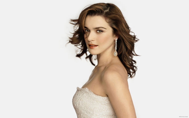 women, 1080P, weisz, white, background, brunettes, rachel