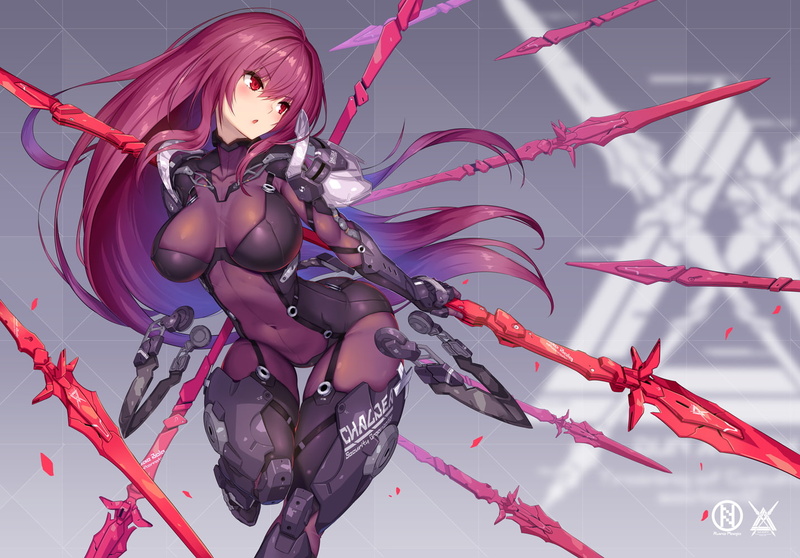 spear, bodysuit, armor, Scathach ( FateGrand Order ), weapon, FateGrand Order, Fate Series, 720P