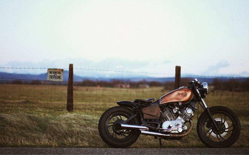 day, bike, 2K, landscape, cruiser, grass, mode of transportation, xv, copy space, travel, barrier, Yamaha, boundary, Motorcycles, outdoors, bobber, field