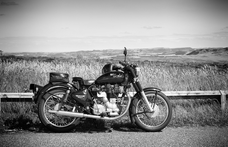 outdoors, plant, day, transportation, vintage, bike, travel, abandoned, motorcycle, land, helmet, rural scene, bobber, grass, nature, landscape, motor
