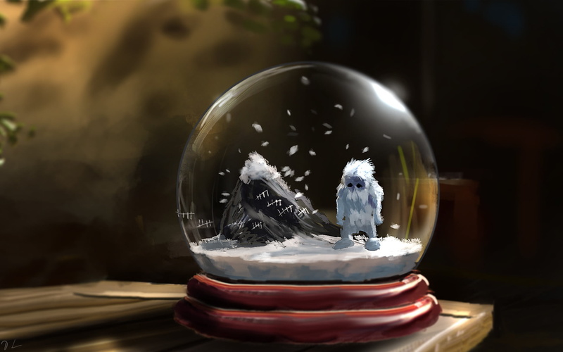 Yeti, 1080P, artwork, fantasy art, snow