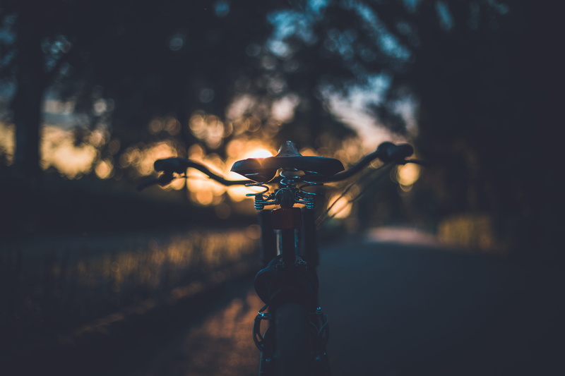technology, sunrise, focus on foreground, black, land vehicle, city, nature, retro Styled, no People, handle, drone, bicycle, close-up, photography themes