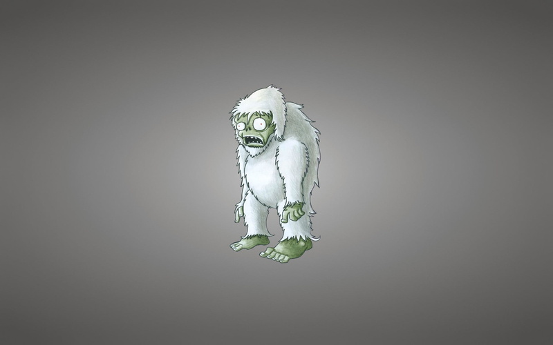 Yeti, full length, one animal, Bigfoot, Plants vs zombies, Snowman, indoors, no people, food, representation, Zombies, gray, creativity, cut out, single object