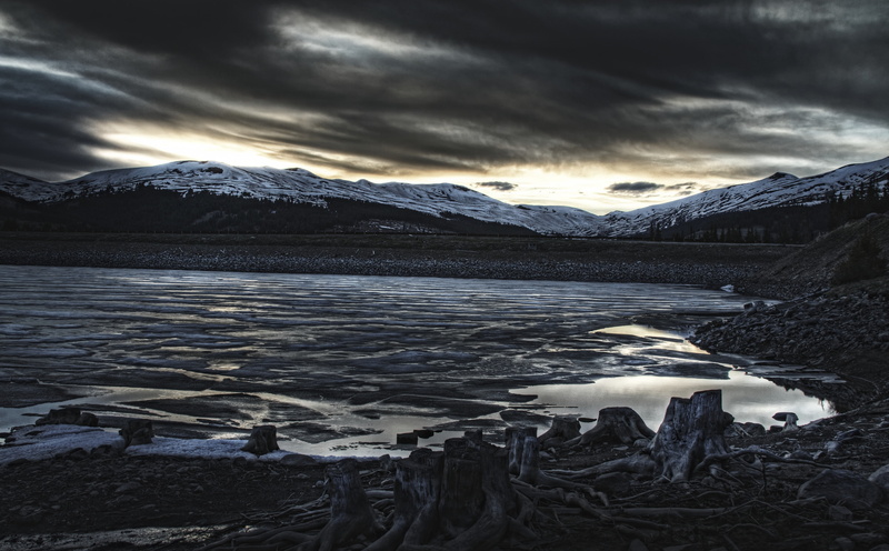 Sunset, tranquility, no people, cold temperature, cloud - sky, summit county, scenics - nature, snow, Epic, environment, mountain range, tiffin, Reflection
