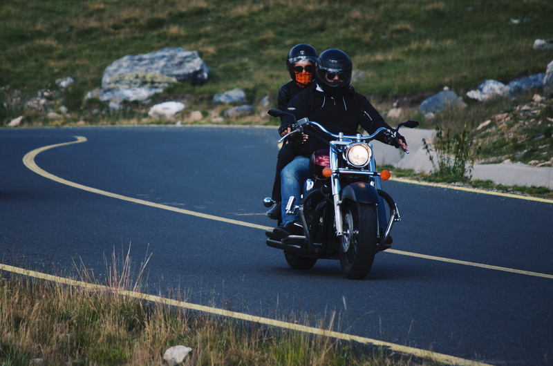 road trip, mode of transportation, adult, lifestyles, men, sports helmet, helmet, ride, one person, two, transportation, motorcycle, road, headwear, person
