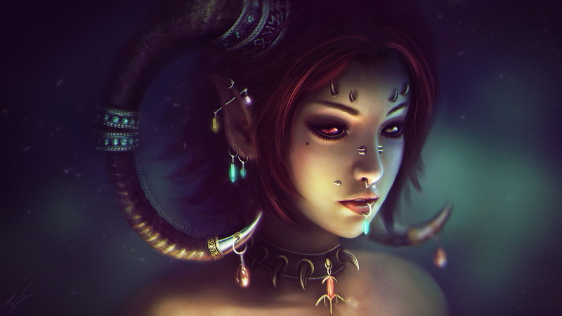 piercing, horns, 1080P, anime, devils, realistic