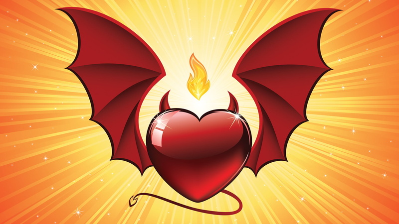 Devil, heart, wings, vector, 1080P, horns, tail