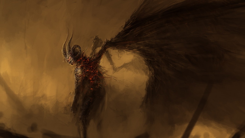horns, dark fantasy, devils, wings, 1080P, demon, fantasy art