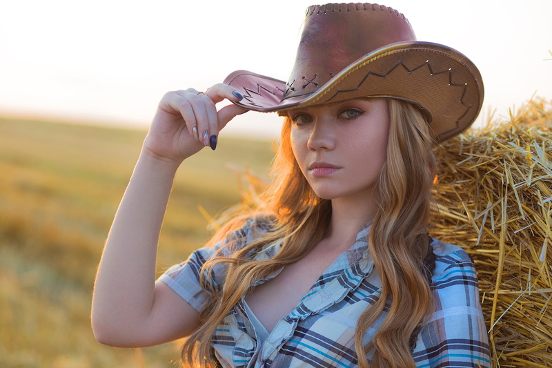 Model, Blonde, Girl, Cowgirl, Woman, Depth Of Field, Hat, Models, 1080P
