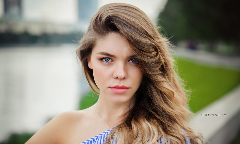 young adult, beautiful woman, headshot, 1080P, portrait, Sergey Efremov, long hair, blue eyes, young women, hair, hairstyle, one person, Victoria, contemplation