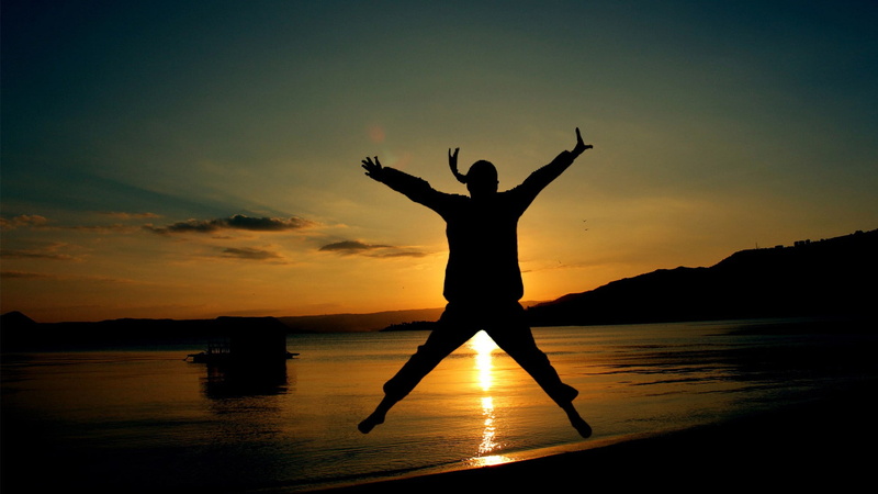 1080P, beach, jumping, sunset
