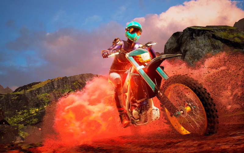 bikes, beauty in nature, pc, 2K, adventure, crash helmet, dust, Gamescom 2016, leisure activity, outdoors, best games, transportation, extreme sports