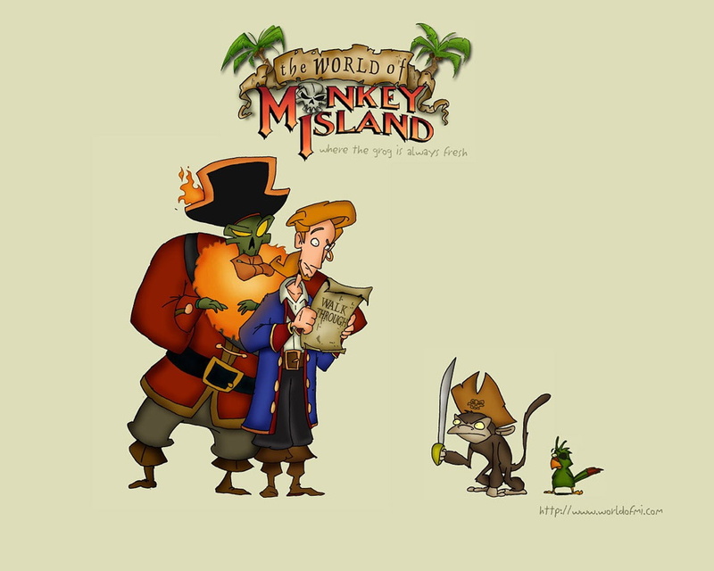 two people, hat, activity, fun, men, humor, tales of monkey island, people, celebration, 720P, western script, child, childhood, music, text, cartoon