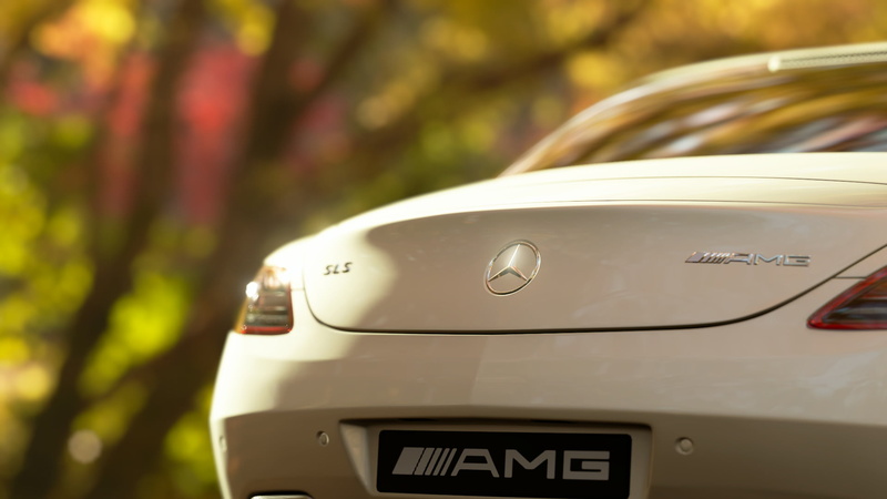 AMG Line, Mercedes SLS AMG, GT Sport, white, car, Gran Turismo Sport, 1080P