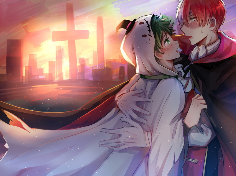 Fanart, TodoDeku, Boku no Hero Academy, Izuku Midoriya, 1080P, Pixiv, Todoroki Shouto, My Hero Academia, Fanart From Pixiv