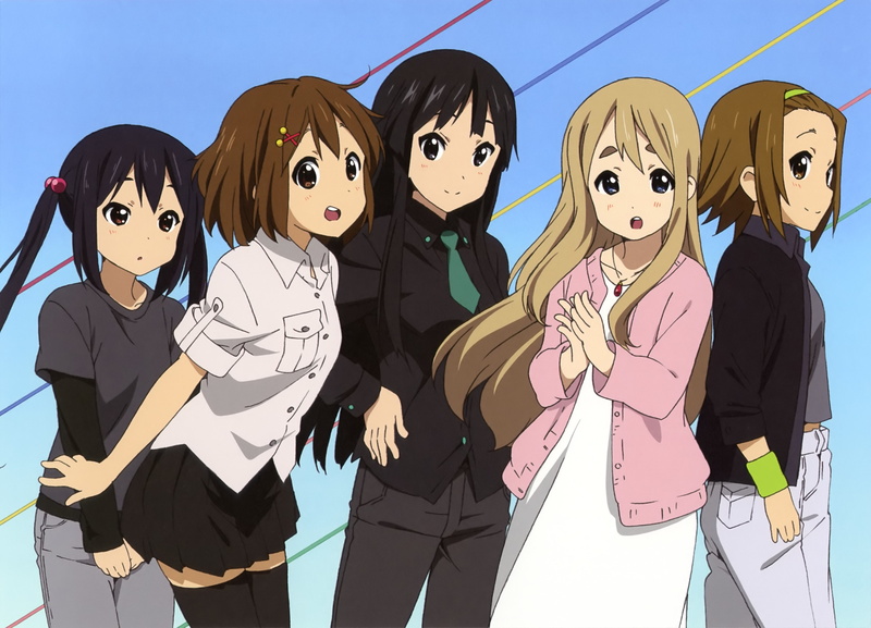 art and craft, creativity, representation, emotion, Kotobuki Tsumugi, women, outdoors, sky, people, day, Hirasawa Yui, Tainaka Ritsu, men, disguise, standing