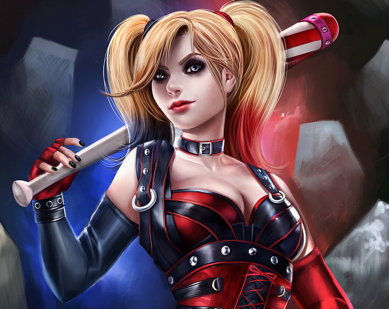 caucasian Ethnicity, fashion, red, Harley Quinn, plastic, the game, art, manga Style, fashion Model, costume, beautiful, indoors, Batman, young adult, glamour