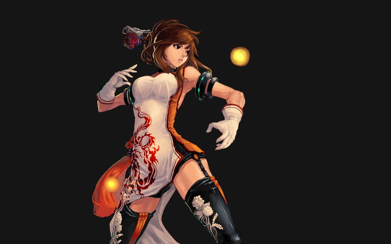 black Color, well Muscled, character, standing, white, black, gloves, black background, lingerie, illuminated, beautiful woman, futuristic, Blade and Soul