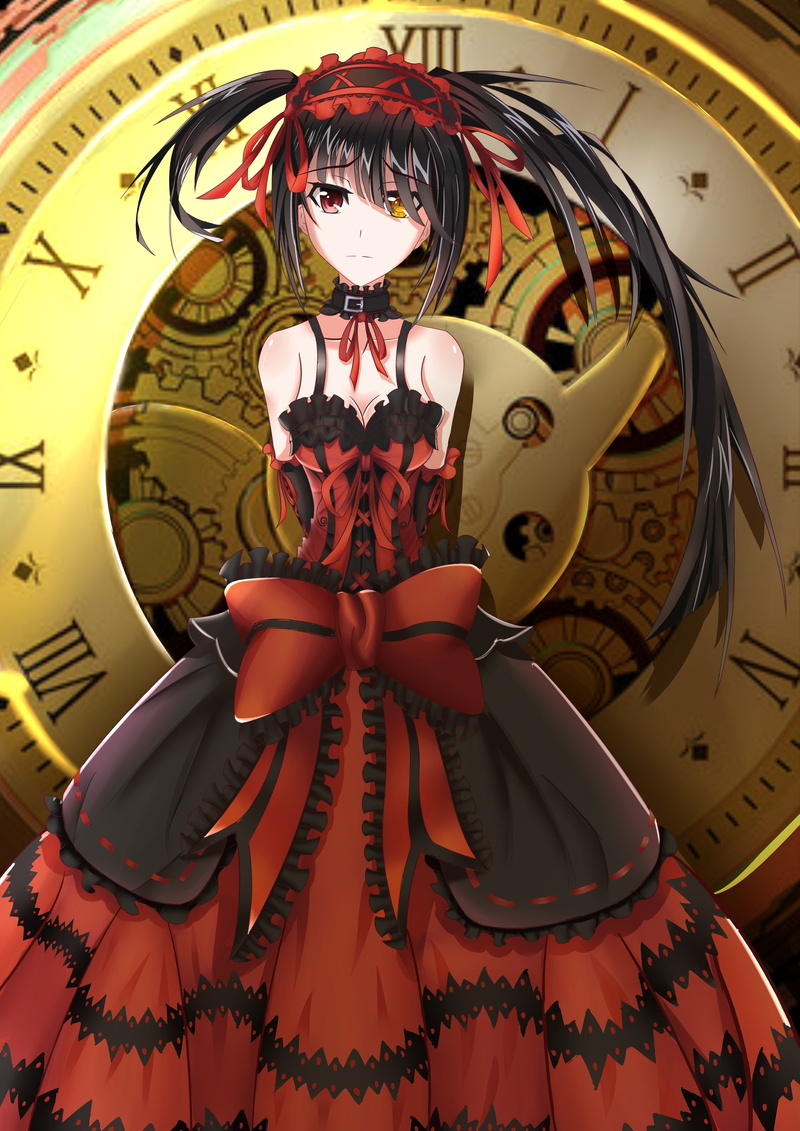 pattern, art and craft, indoors, clothing, multi colored, creativity, luxury, Date A Live, floral pattern, elegance, human representation, fashion, Tokisaki Kurumi
