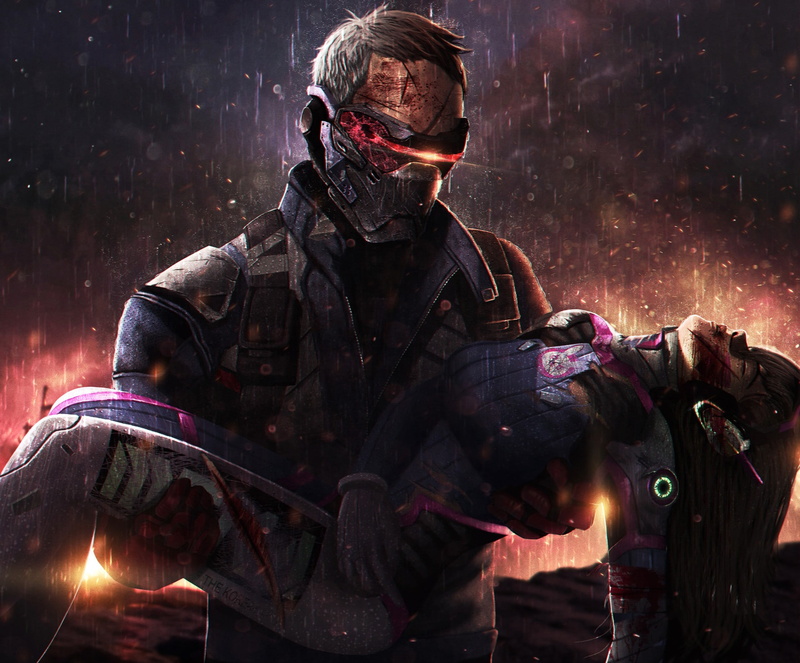 Overwatch, video game characters, D.Va (Overwatch), Soldier  76 (Overwatch), 1080P