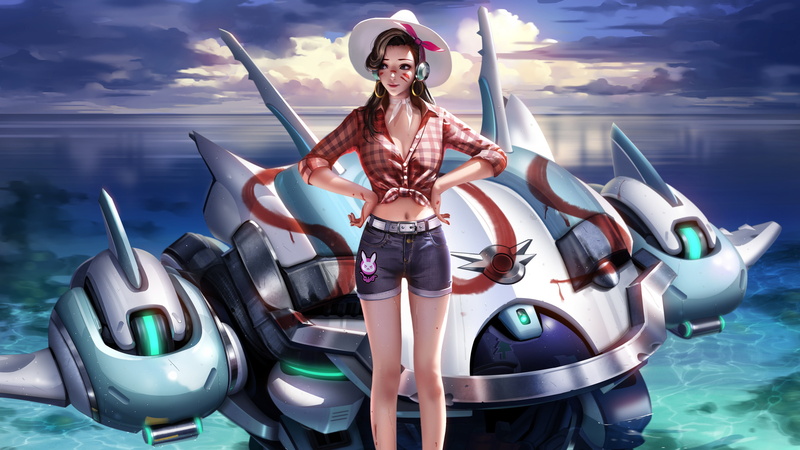 Fan art, 4K, Overwatch, 2K, Dva