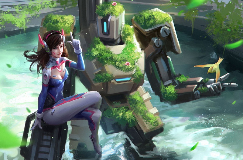 childhood, water, nature, outdoors, leisure activity, one person, girls, 1080P, artwork, innocence, day, overwatch, artstation, women, child, dva overwatch