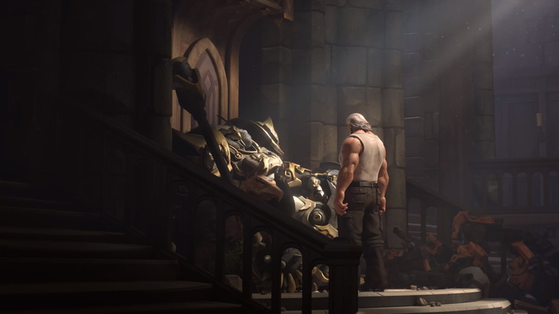adult, indoors, built structure, armor, Reinhardt (Overwatch), representation, spirituality, building, technology, castle, animated movies, leisure activity