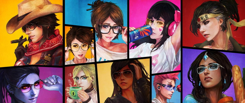 Overwatch, 2K, Pharah (Overwatch), McCree (Overwatch), Hanzo (Overwatch), Tracer (Overwatch), Mei (Overwatch), D.Va (Overwatch), Widowmaker (Overwatch)