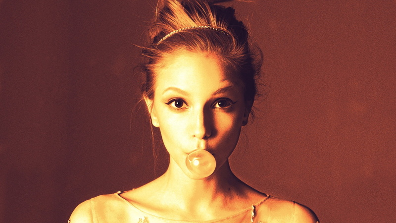 women, bubblegum, 1080P, face