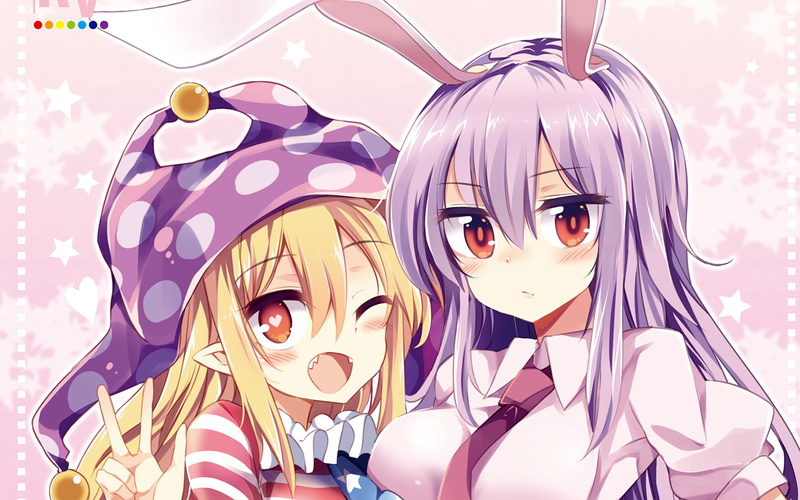 720P, Anime, Reisen Udongein Inaba, Touhou, Clownpiece (Touhou)