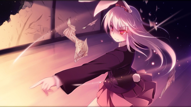 anime, one person, red eyes, dancing, long hair, skirt, anime girls, tail, nightclub, young adult, illuminated, fashion, motion, arts culture and entertainment