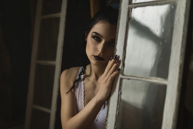 Zoe Bellerose, nose rings, painted nails, 1080P, Tracy Parker, women, face, 500px, makeup