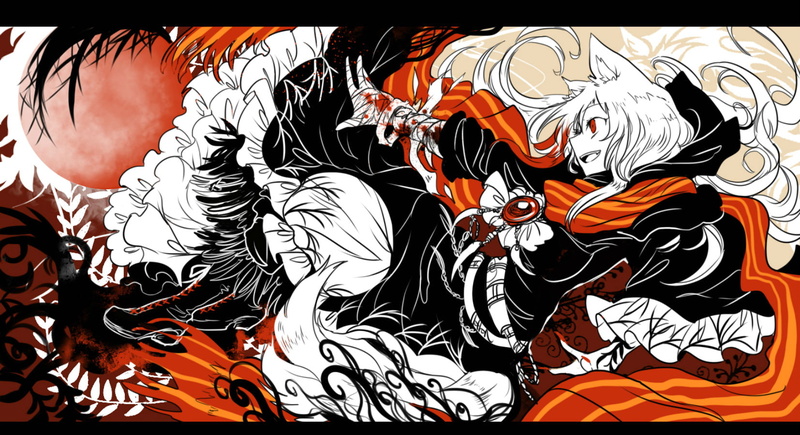 shigureru, imaizumi, touhou, animal, bandage, blood, 720P, boots, ears, red, kagerou, dress, eyes