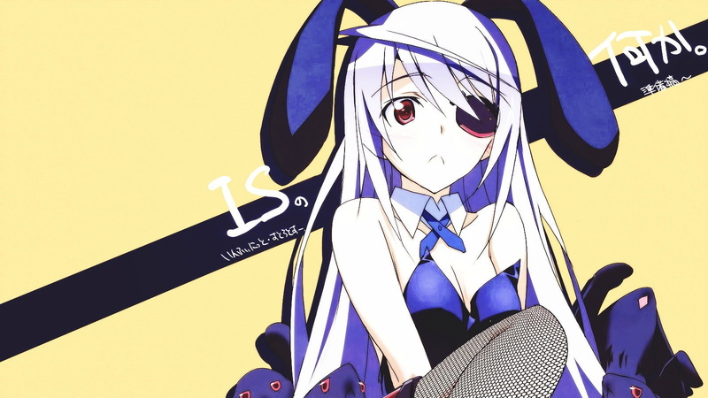 eye patch, Infinite Stratos, anime girls, bunny suit, anime, 720P, Bodewig Laura