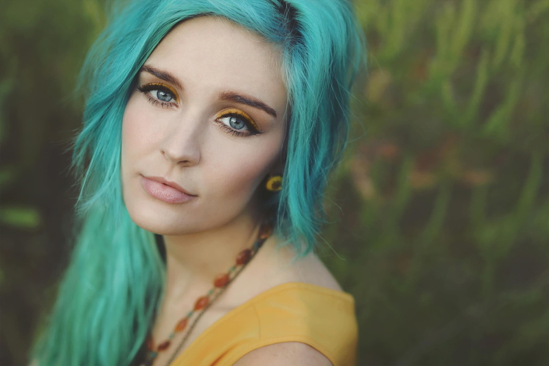 dyed hair, women, teal, 1080P, green hair, green, portrait, s, hair, dyed, color, face