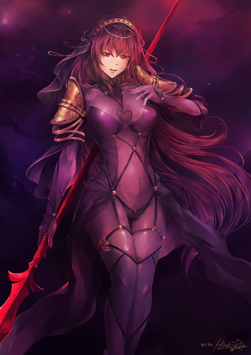 long hair, bodysuit, FateGrand Order, Scathach ( FateGrand Order ), spear, weapon, 1080P