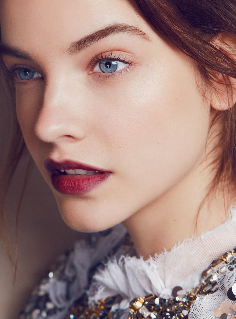 720P, Barbara Palvin, blue eyes, actress, Hungarian, women, lipstick, brunette, closeup, model, face, women indoors