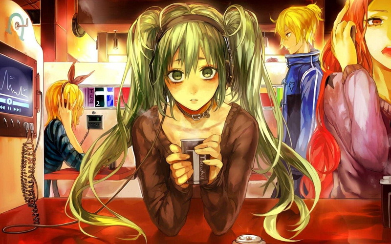 Kagamine Len, Hatsune Miku, Kagamine Rin, 1080P, Vocaloid