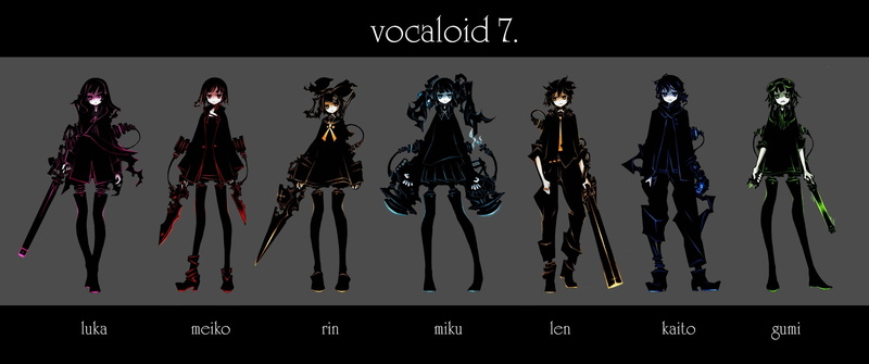 Megpoid Gumi, Hatsune Miku, Kaito, Kagamine Len, Megurine Luka, Meiko, Kagamine Rin, 2K, Vocaloid