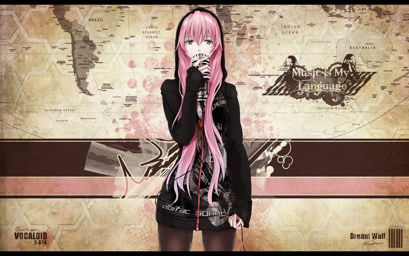 language, megurine luka, anime girl, girl, luka, music, hair, megurine, anime, pink, pink hair, 1080P, vocaloid