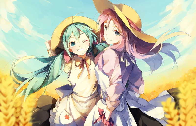 Hatsune Miku, anime, anime girls, Vocaloid, 1080P, Megurine Luka