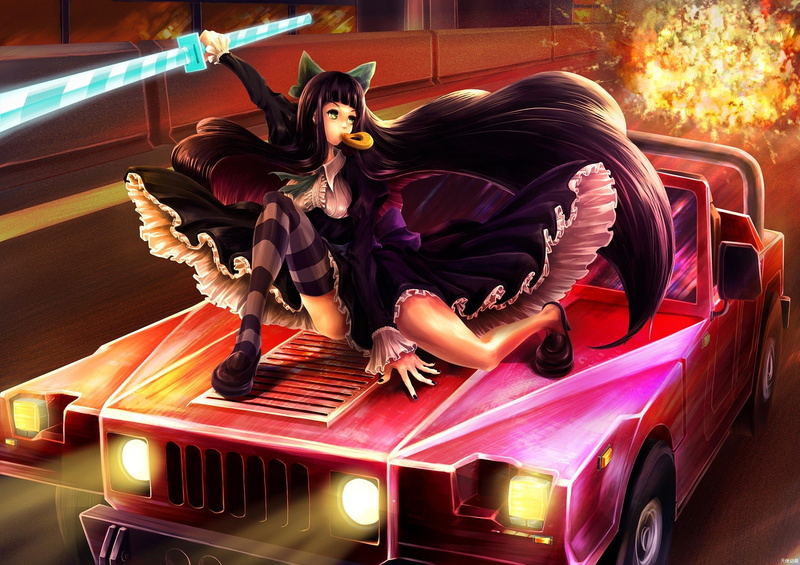 anime, Panty And Stocking With Garterbelt, Anarchy Stocking, 1080P