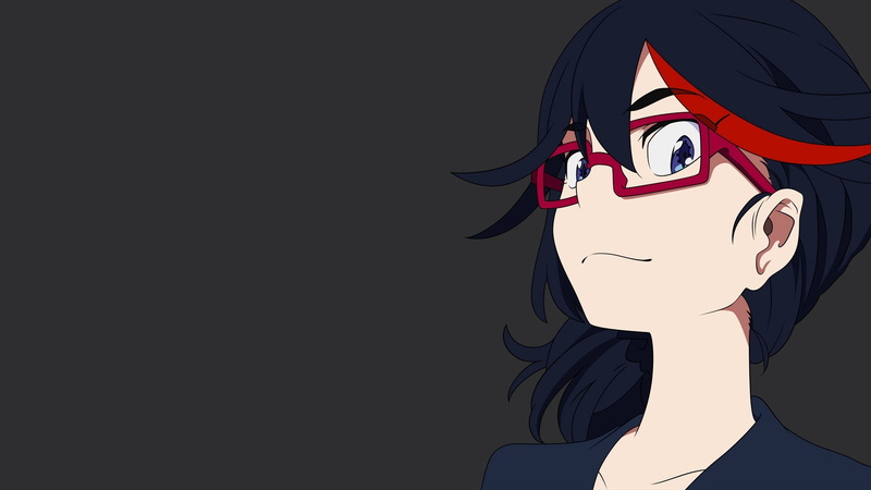 Matoi Ryuuko, anime, 1080P, glasses, meganekko, Kill la Kill, blue eyes, anime girls, anime vectors