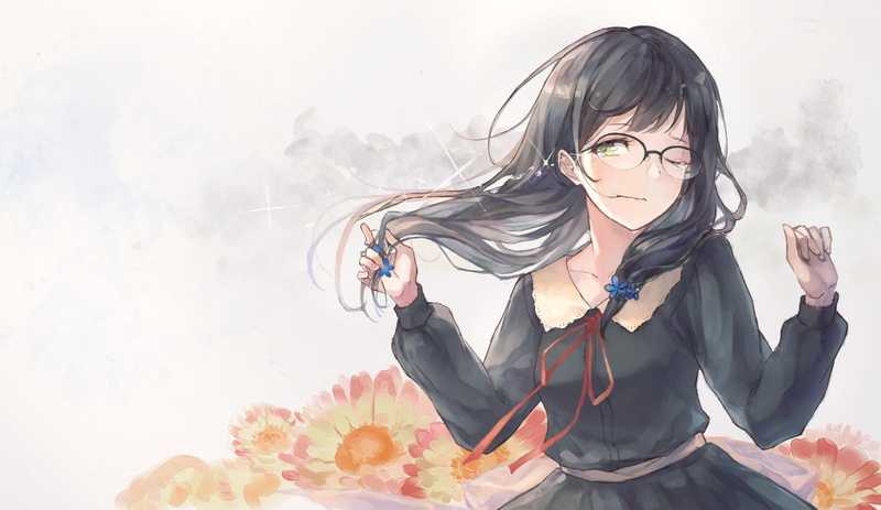 front view, waist up, nature, 1080P, outdoors, meganekko, leisure activity, Anime, women, portrait, tears, real people, child, hanabishi rikka, females