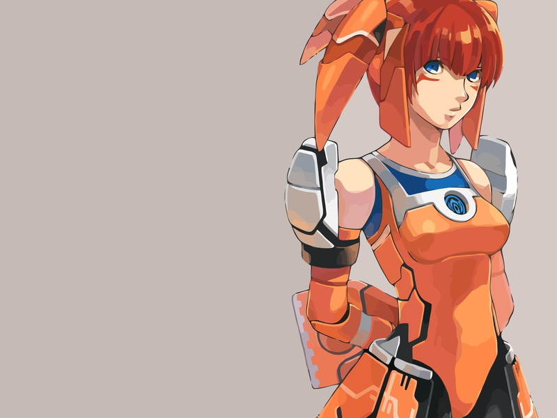 online, makeup, star, robot, eyes, blue, dreamcast, entertainment, orange, art, Robots, hd, video, phantasy, Sega Entertainment, sega, 1080P, girl, sonic