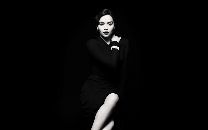 celebrity, lifestyles, three quarter length, glamour, young adult, standing, looking at viewer, monochrome, black background, one person, actress, adult