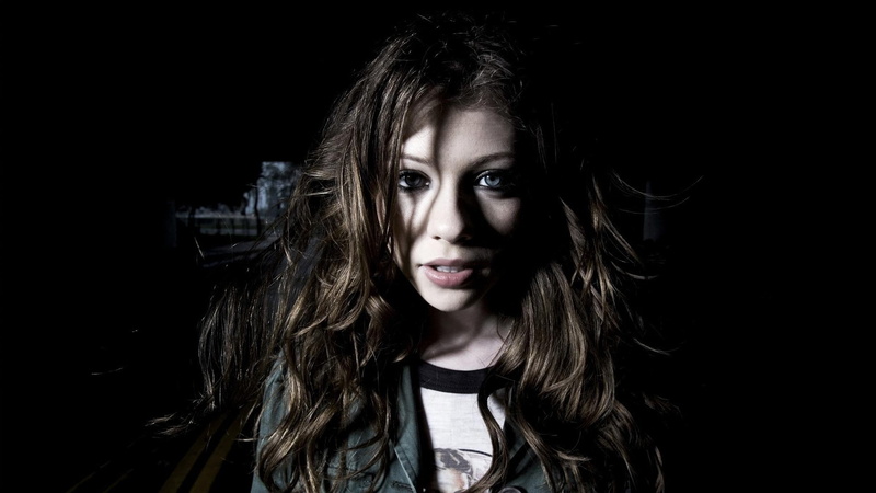 front view, Michelle Trachtenberg, one person, hairstyle, looking at camera, portrait, women, studio shot, young adult, actress, indoors, lifestyles, hair