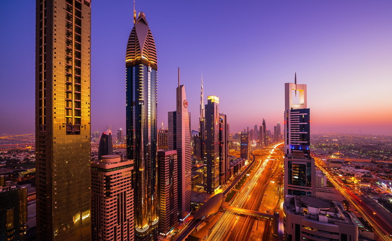 zayed, UAE city of Dubai, cityscape, 1080P, shutter, aerial, Dubai, home, night, lights, motorway, skyline, sheikh, photo, named Sheikh Zayed motorway