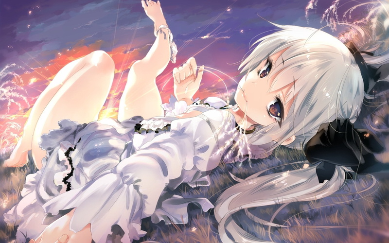 1080P, day, hairstyle, Blush, leisure activity, young adult, one person, festival, nature, White Hair, portrait, real people, enjoyment, Sora Kasugano