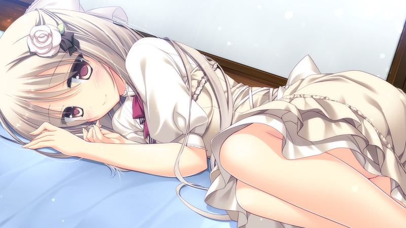 eyes, gray, mood, rose, hair, blush, flowers, kasugano, 2K, dress, yosuga, brown, sora